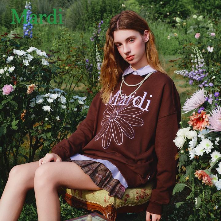 Mardi【琥珀流光】经典小雏菊ins风刺绣卫衣女士秋季上衣MWY2512035