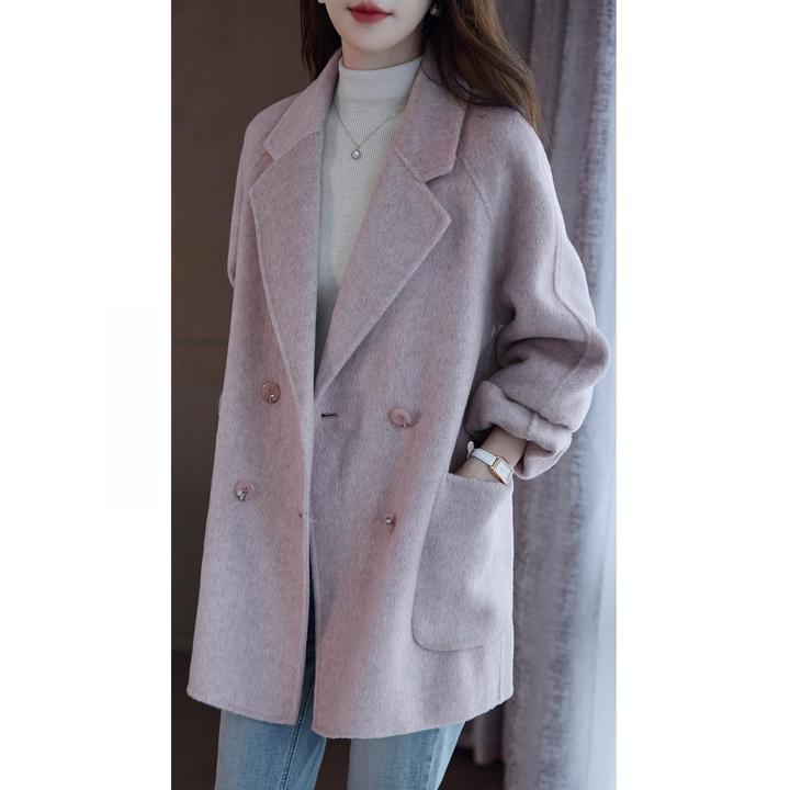 轻奢时尚韩版气质双面呢羊毛大衣女装冬季新款毛呢外套宽松显瘦潮