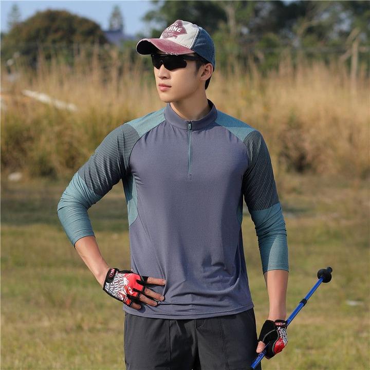 【疆藏包邮】户外徒步登山冰丝速干衣男轻薄透气长袖T恤吸汗透气大