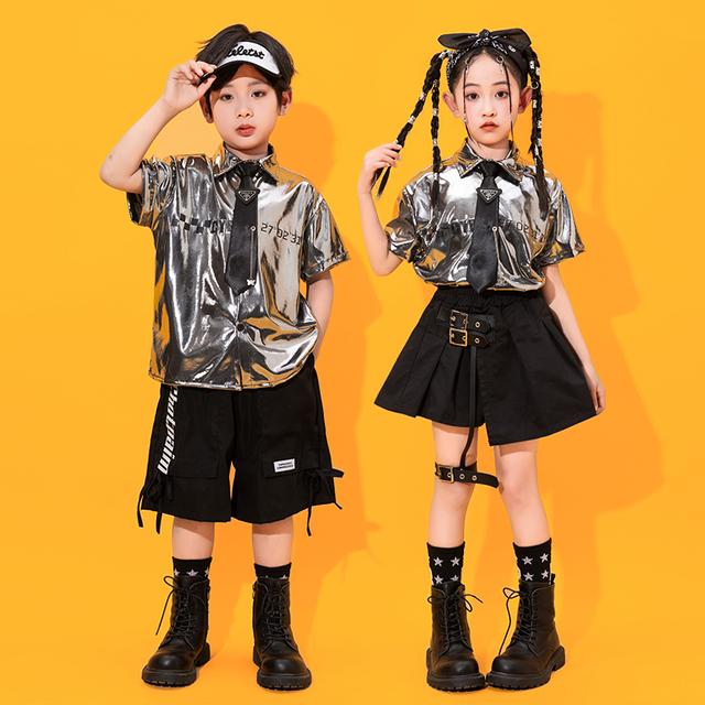 六一儿童合唱演出服啦啦队少儿街舞服装男童hiphop童装女童爵士舞
