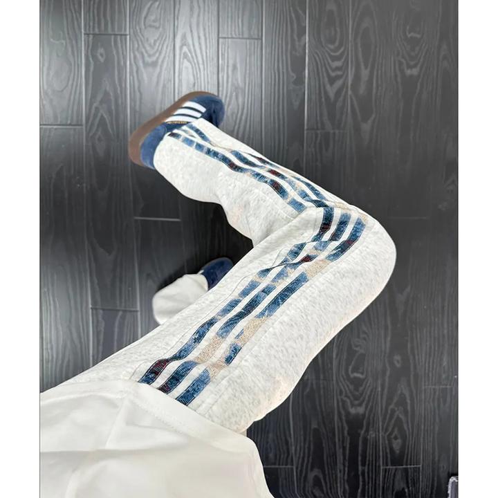 Pepp男款美式三条杠直筒卫裤春秋小众设计感高级感痞帅条纹运动裤