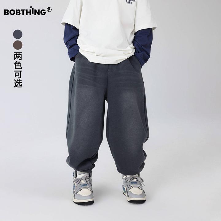 男童春秋款猫爪纹扎染针织裤2025新款儿童缩口卫裤童装运动裤子潮