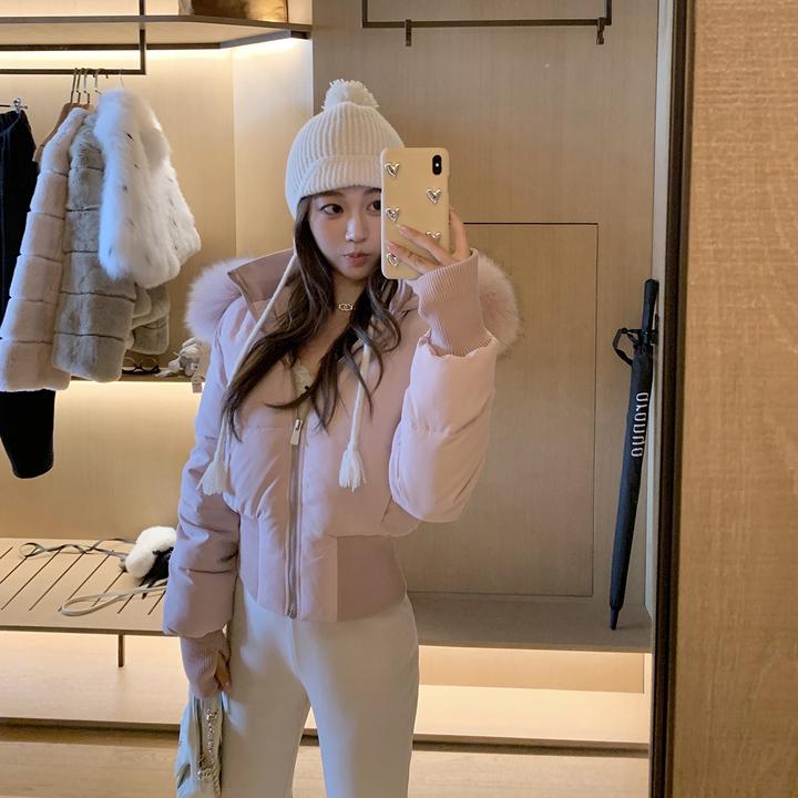 2025冬季新款超好看毛领连帽加厚棉服女韩版收腰短款小个子棉衣潮