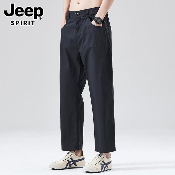 JEEPSPIRIT夏季新款男士休闲裤垂感宽松直筒美式潮牌九分百搭潮流