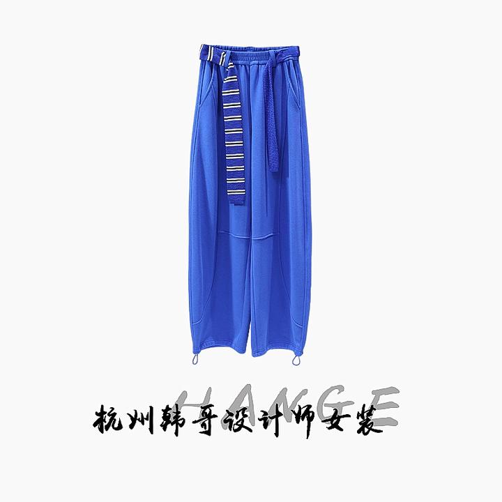 【韩哥欧货女装】冬季加绒加厚《0°C寒冬系列》琉璃蓝阔腿裤260116