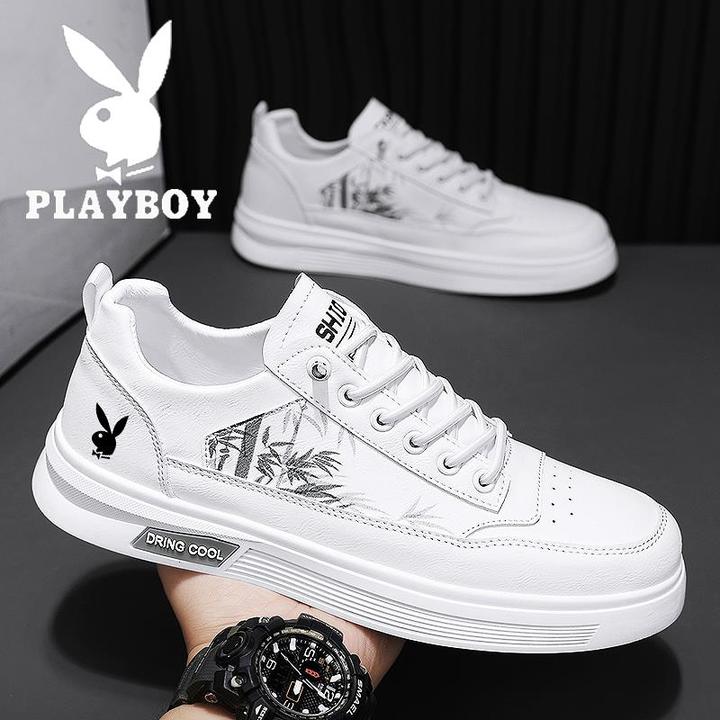 花花公子鞋子男鞋冬季轻便透气软底舒适小白鞋男百搭休闲运动板鞋