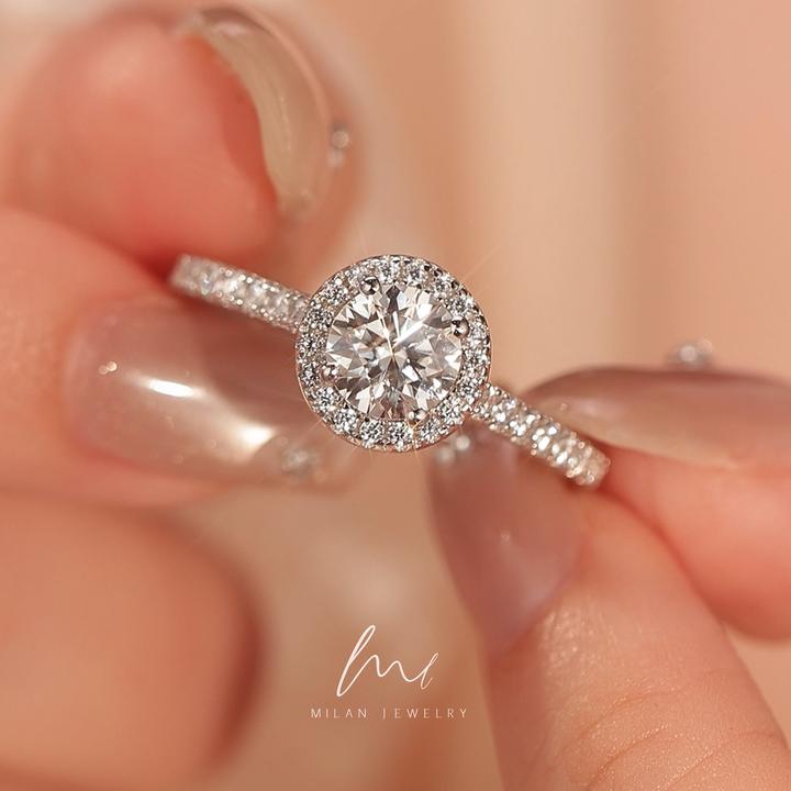 秘蓝 实验室培育钻石/璀璨星云培育钻戒指/轻奢高级感求结婚银饰