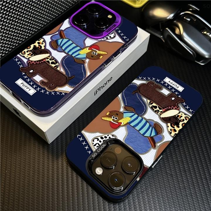 牛仔腊肠狗适用iPhone16手机壳苹果15创意14Promax保护套13小众防