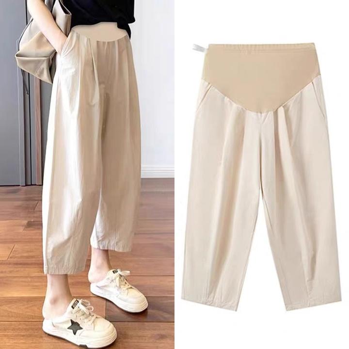 孕妇装夏装小个子孕妇裤子7分裤宽松夏季新款夏天外穿显瘦萝卜裤