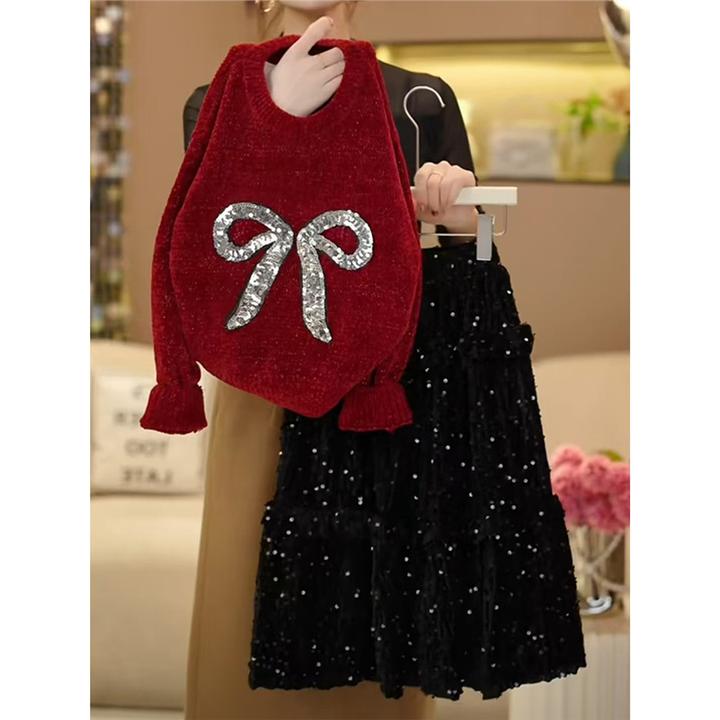 2025过年服女童秋冬2025新款儿童蛇年本命年衣服女大童红色小香风