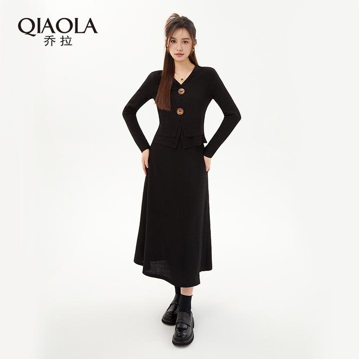 QIAOLA/乔拉【松风茶语】春夏款梭织弹性设计百搭时尚洋气套装