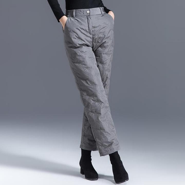 法劳格女棉裤羽绒裤女冬外穿时尚2025年新款直筒裤冬季加厚裤子阔