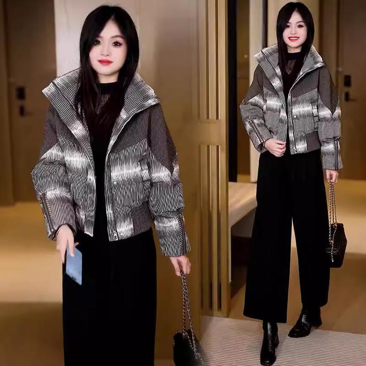 时尚短款羽绒棉服女冬季洋气收腰显瘦加厚保暖立领百搭小棉袄外套