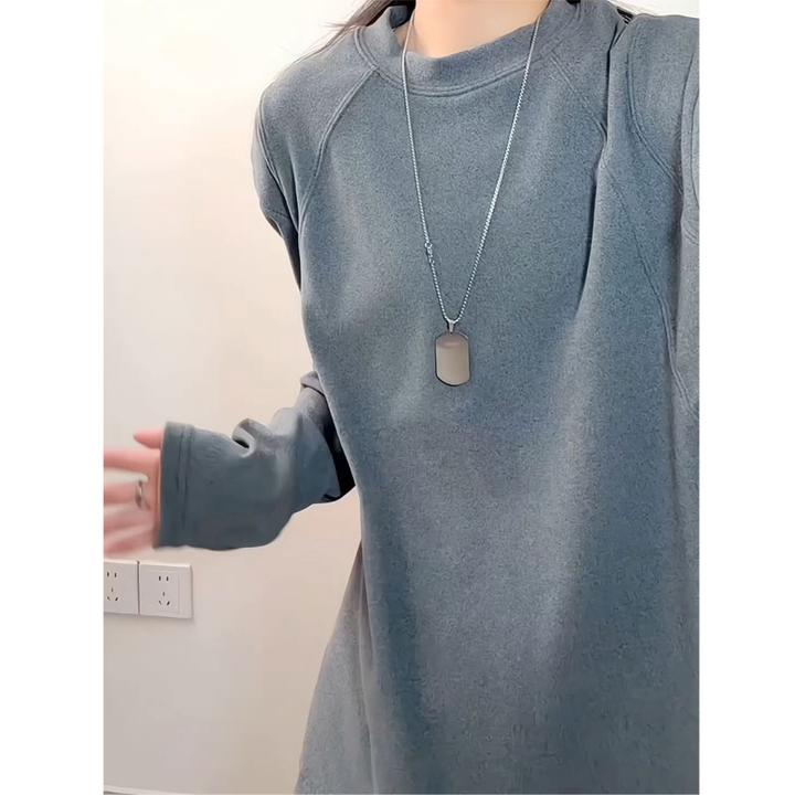 高级感双面德绒T恤长袖男士cleanfit解构设计秋冬保暖内搭打底衫