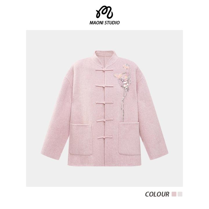 毛妮LADIESFIRST双面呢子100%羊毛大衣女冬季新款新中式外套L2724