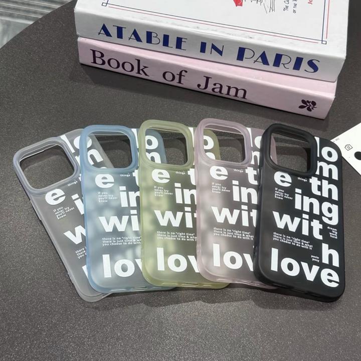 简约字母适用iPhone16promax手机壳苹果15磨砂14软套13/12保护套