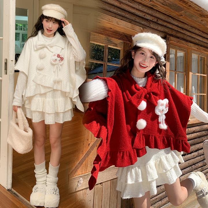 森女部落甜美风可爱猫咪设计感加绒外套女2025新款显白宽松上衣秋