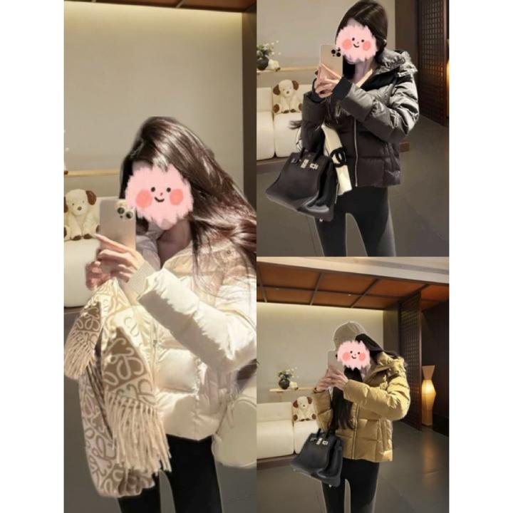 “流光琥珀”连帽可拆卸90白鹅绒三防奢感羽绒服时尚短款00146