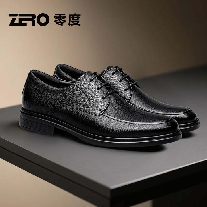 「墨痕」ZRO零度男鞋软底防滑商务正装皮鞋德比婚鞋爸爸男士鞋