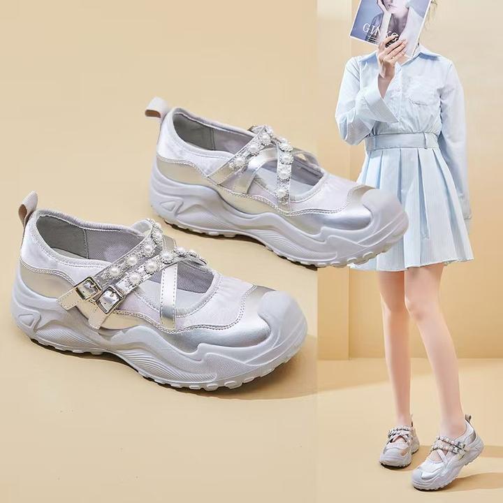 2025夏季新款厚底网红时尚老爹鞋镂空浅口运动休闲鞋时尚休闲鞋女