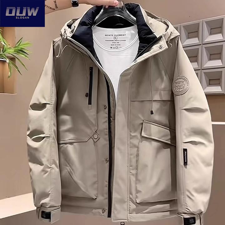 O.U.W防寒羽绒服男装加厚冬季2025新款美式工装轻薄冲锋衣外套ins