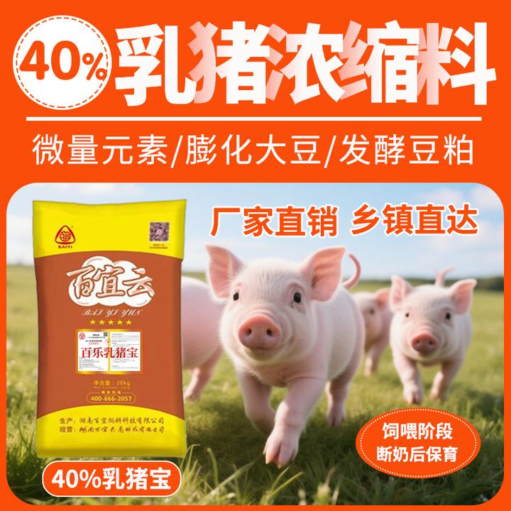 46比保育浓缩料百乐乳猪宝饲料猪用混合浓缩饲料鱼粉膨化大豆