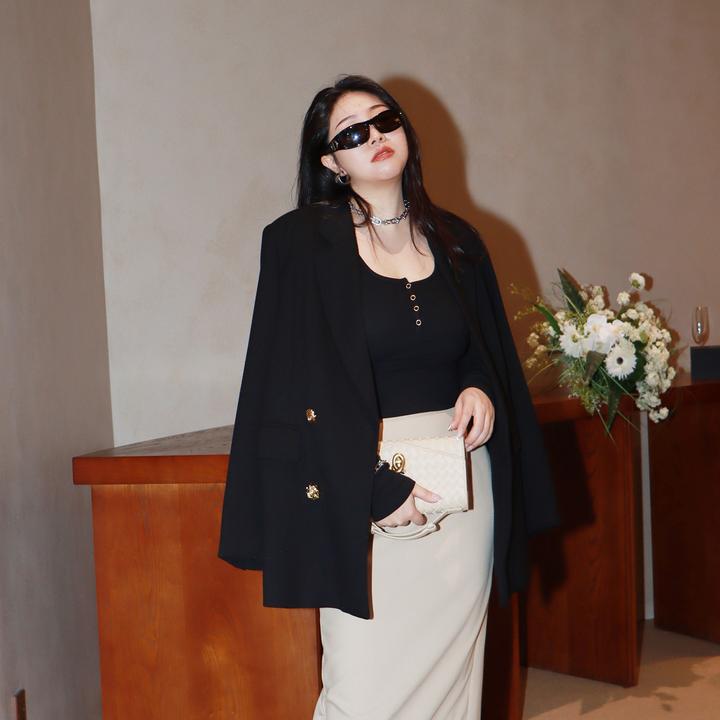 多肉宝贝安可拉红西装外套女大码胖mm气质时尚韩版外套2405D060