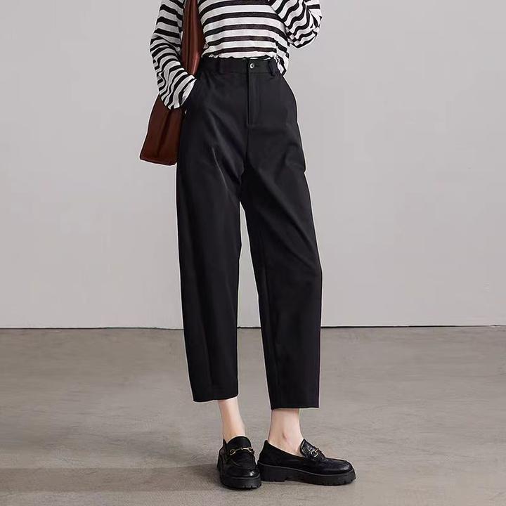 2025秋季新款宽松显瘦气质哈伦休闲裤子百搭镰刀女裤高腰直筒裤女