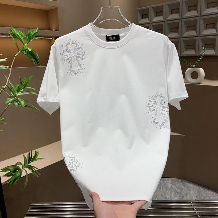 2025新款时尚男士潮流轻奢刺绣短袖休闲百搭T恤半袖圆领短袖t恤男