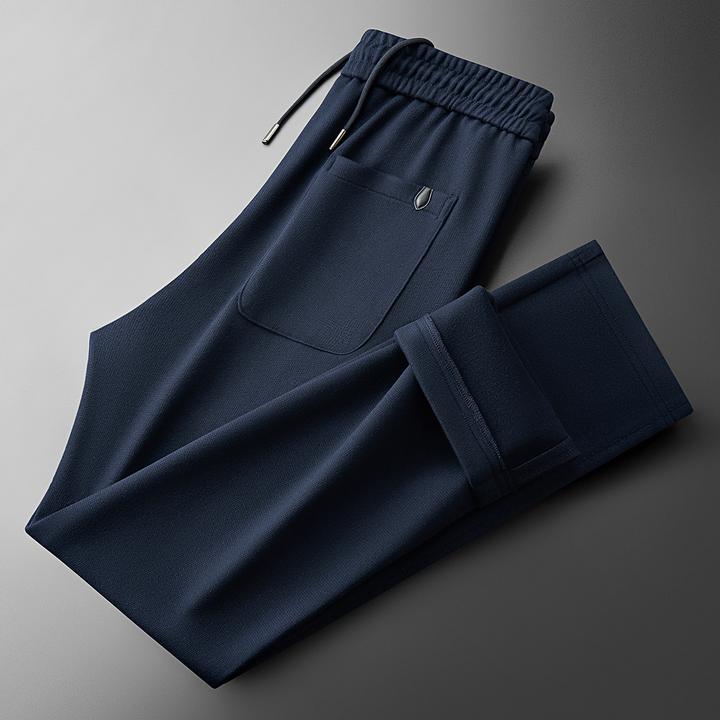 肯梅灵列冬季百搭纯色加绒加厚保暖绵羊毛呢裤子男士直筒休闲裤潮