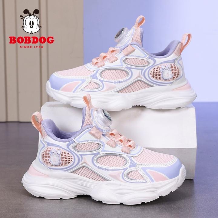 巴布豆童鞋女童运动鞋2025春秋新款透气网鞋小学生软底儿童休闲鞋