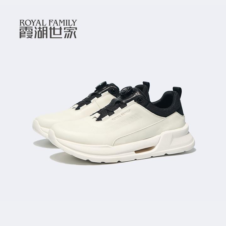 霞湖世家休闲真皮男鞋2025春秋新款运动鞋男轻便高尔夫球鞋健步鞋