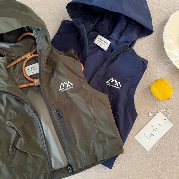 杰米熊童装男童马甲春秋款2025新款男孩背心大童夹克儿童工装马夹