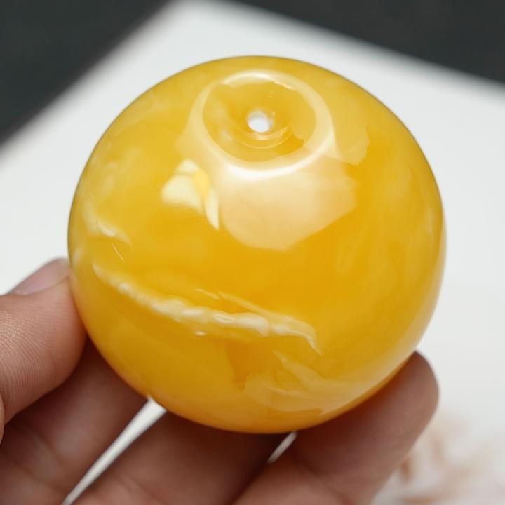 蜜蜡平安扣吊坠公主扣鱼眼扣天然无优化焦皮料橘黄妖花满蜡男女款