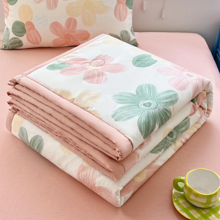 夏季水洗棉印花夏凉被空调被亲肤可水洗机洗学生单人被子夏天被芯