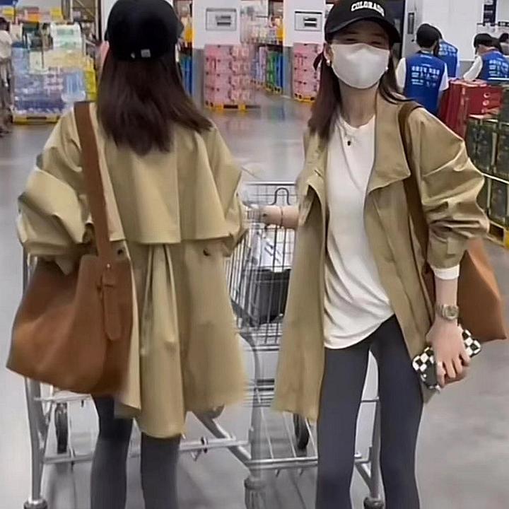 小个子高级感洋气显瘦风衣女2025春秋新款韩系英伦风中长款上衣潮