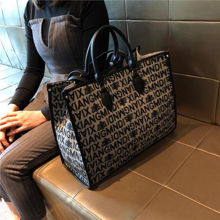 香港精选真皮女包大容量2025新款百搭时尚大包包刺绣单肩手提包潮