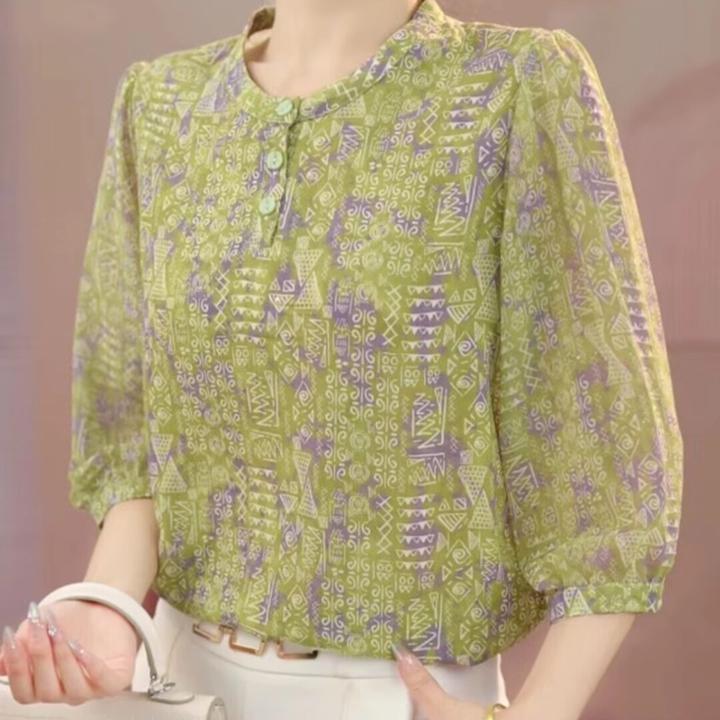 （运费险）【洒银工艺】夏天薄款设计感时尚衬衫胖mm宽松大码显瘦碎花