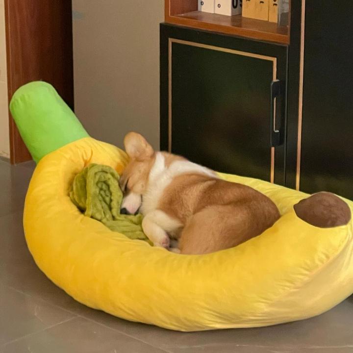 宠物香蕉船狗窝四季通用中小型犬柯基垫子冬季加厚保暖可拆洗猫窝