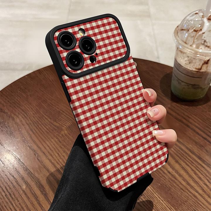 红色条纹拼接适用苹果17promax手机壳iphone16pro新款高级苹果15