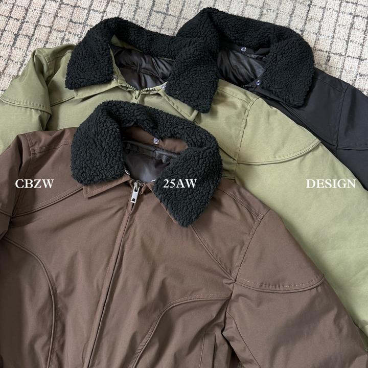 CBZW显高短版 美式解构设计感夹克飞行棉衣cleanfit保暖棉服外套