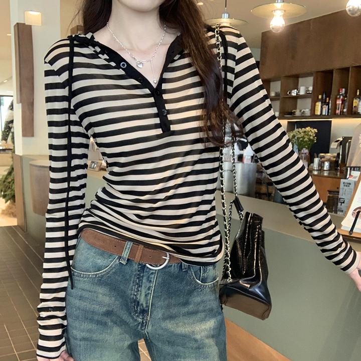 2025新款防晒天丝百搭上衣连帽T恤女小众显瘦通勤长袖爆款