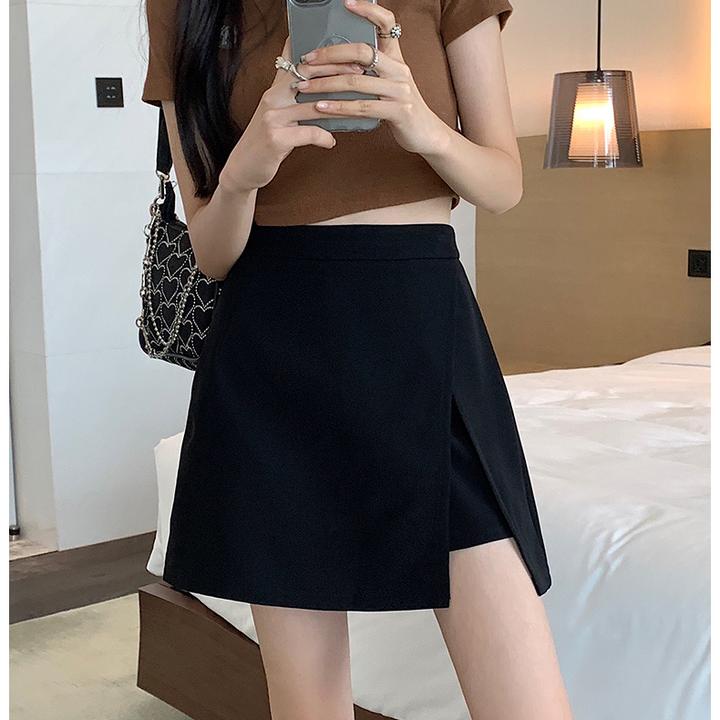 半身裙女春夏防走光短裙高腰百搭显瘦黑色a字裙大码时尚短裙裤