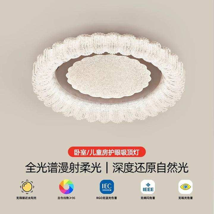 高端极简卧室吸顶灯轻奢大气圆形房间灯餐厅全光谱家用北欧吸顶灯