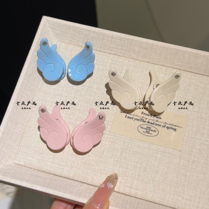 天使翅膀醋酸发夹小抓夹水钻甜美公主头发饰刘海夹鲨鱼夹头饰