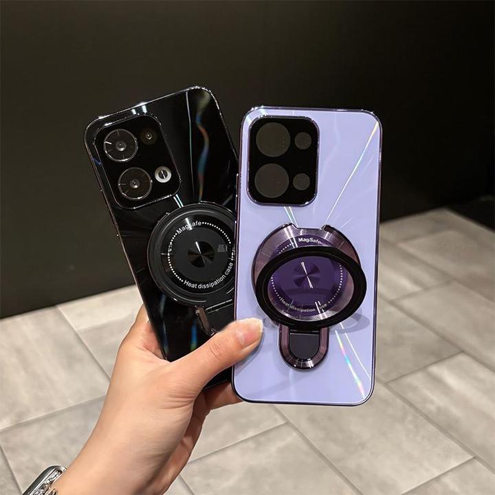 适用opporeno13手机壳reno13peo防滑条磁吸支架保护套镭射CD纹