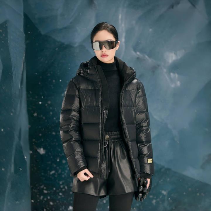 罗宾汉黑金修身型男女同款90白鸭绒时尚连帽短款羽绒服-SK