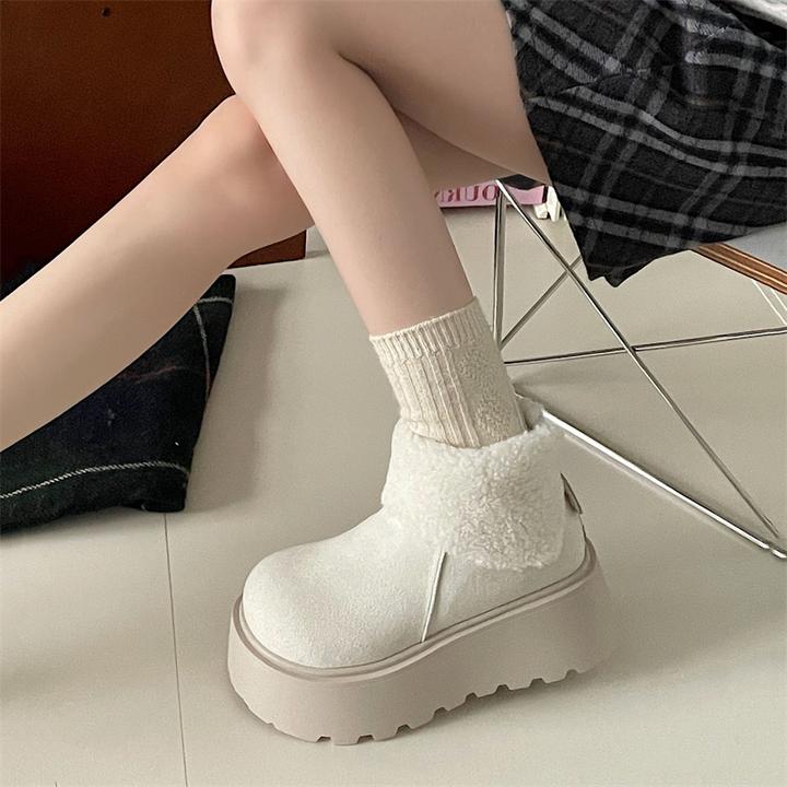 流光风增高加绒加厚厚底雪地靴女鞋2025冬季勃肯鞋保暖防滑棉鞋子