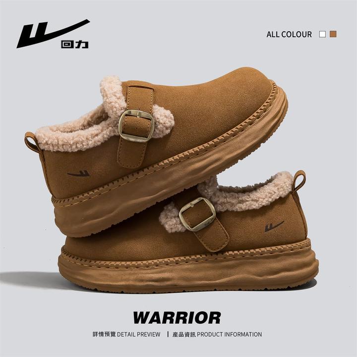 回力低帮棕棉鞋女2025秋季新款加绒保暖时尚潮流勃肯包脚跟休闲鞋