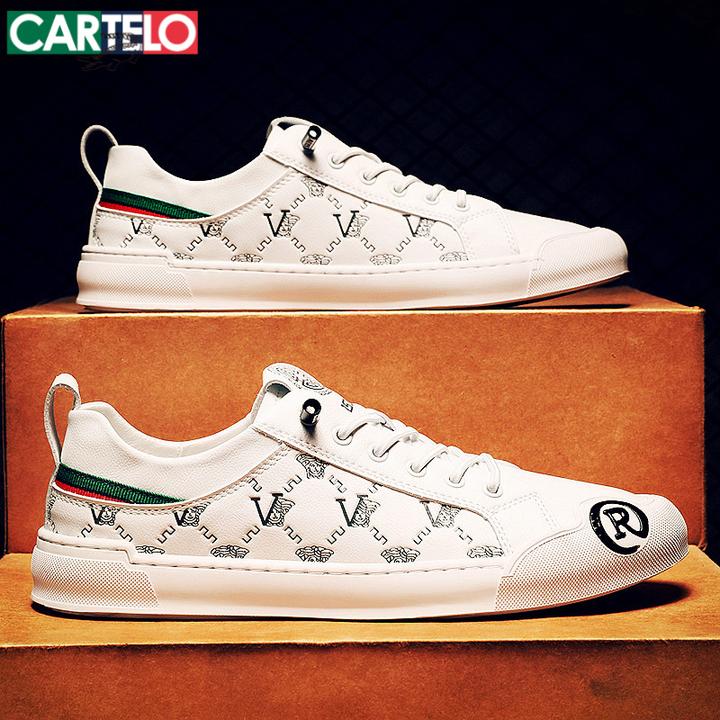 卡帝乐男鞋秋季新款轻奢潮牌百搭休闲板鞋男士小白鞋豆豆皮鞋男